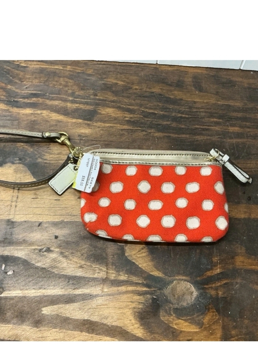 Coach Poppy  Vintage Mini Dot Wristlet With Hang Tag & Original Price Tag - Picture 3 of 7